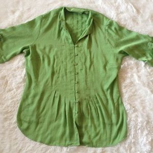 Coldwater Creek buttoned short-sleeve blouse